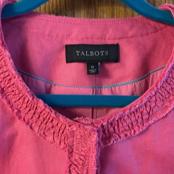 Talbots Pink Coral blazer with 3/4 Sleeves - Picture 4 of 10